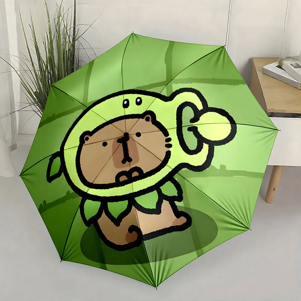 1PC Cute Cartoon Bear Green Umbrella Design for Kids Print 8 Iron Ribs Folding Umbrella Auto-Open Fashion Sunshade