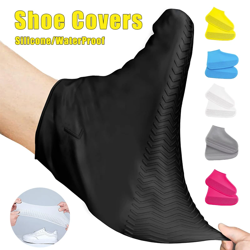 reutilizavel silicone impermeavel sapato cobre protetor antiderrapante bota engrenagem de chuva overshoes ao ar livre acessorios dia chuvoso 01