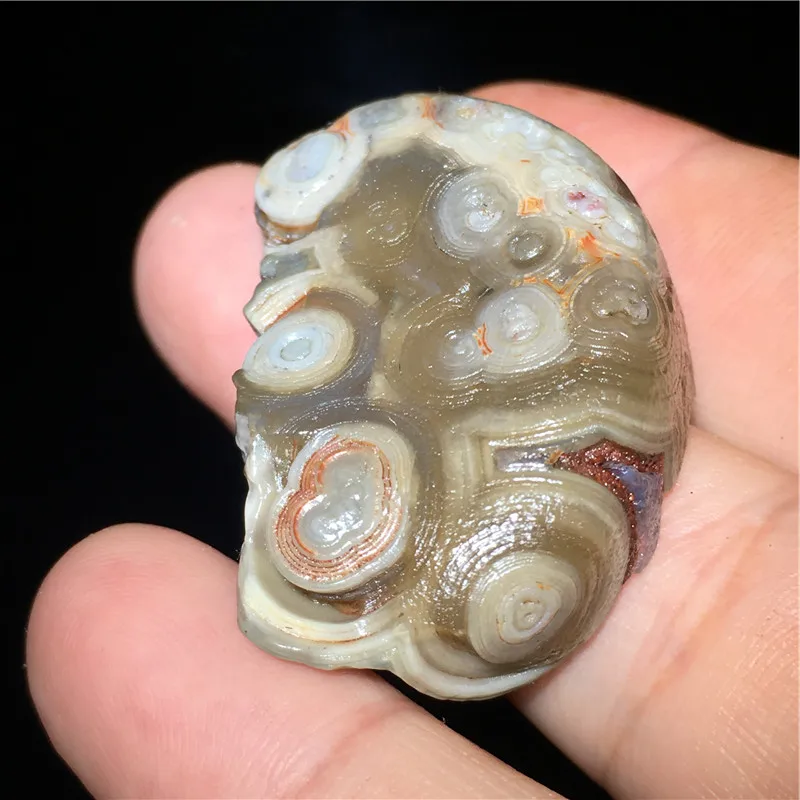 Mongolian Pretty Colored Relief Original Stone Beads Alxa Gobi Agate Vein Stone Surface Eye Stone  Beads for Jewelry Making