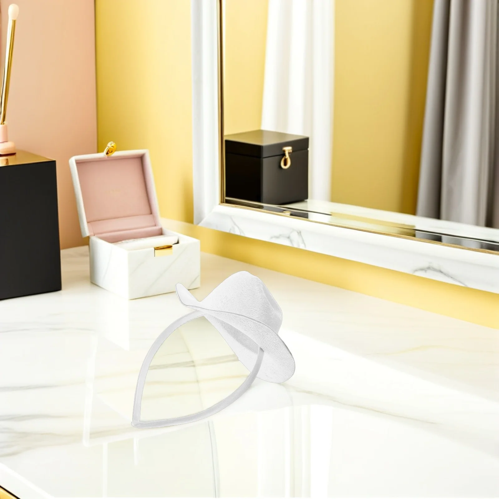 عصابة رأس على شكل قبعة رعاة البقر للنساء، ملحقات حفلات ذات طابع غربي، خفيفة الوزن، زي رقص كرنفال، أغطية رأس - صغيرة #4