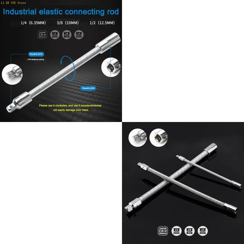 W3JE 3Pcs Efficient Flexible Socket Extension Set Accessories for Professional Mechanics