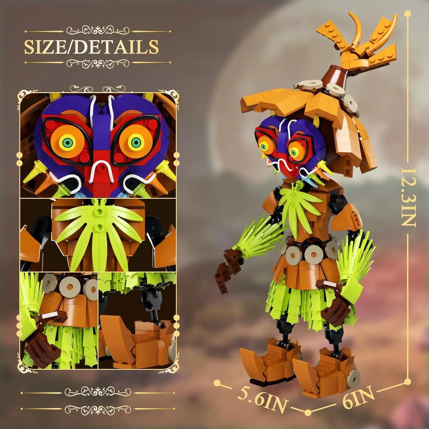 Moc Ancient Tribe Savage Majora\'s Mask Blocks Game Anime Character Mask Building Blocks for Children Creative Gifts Boys Gifts