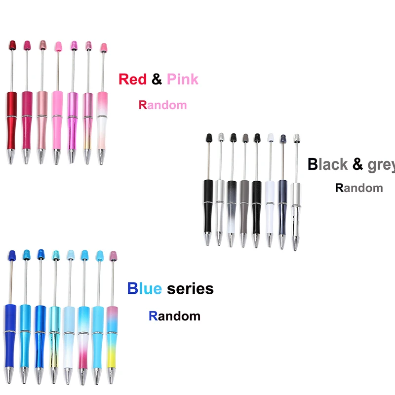 

50Pcs Newest Creative Beadad Ballpoint Pen DIY Beadable Ballpoint Pen Gift for Student Pens Office Supplies Japanese Stationery