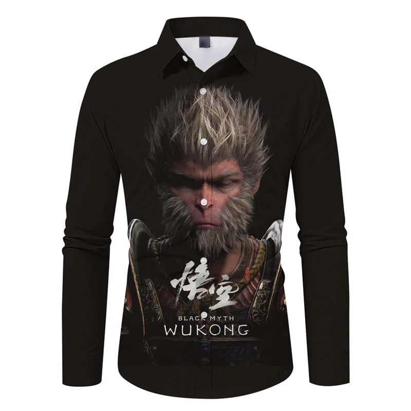 Goku Diablo Game Hot Sale Men's T-shirt Lapel Shirt Casual Fashion HD 3D Printed Monkey Goku Men's Women's Shirt Plus Size