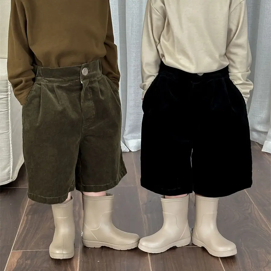 

2025 Children's Autumn Corduroy Retro Straight Pants