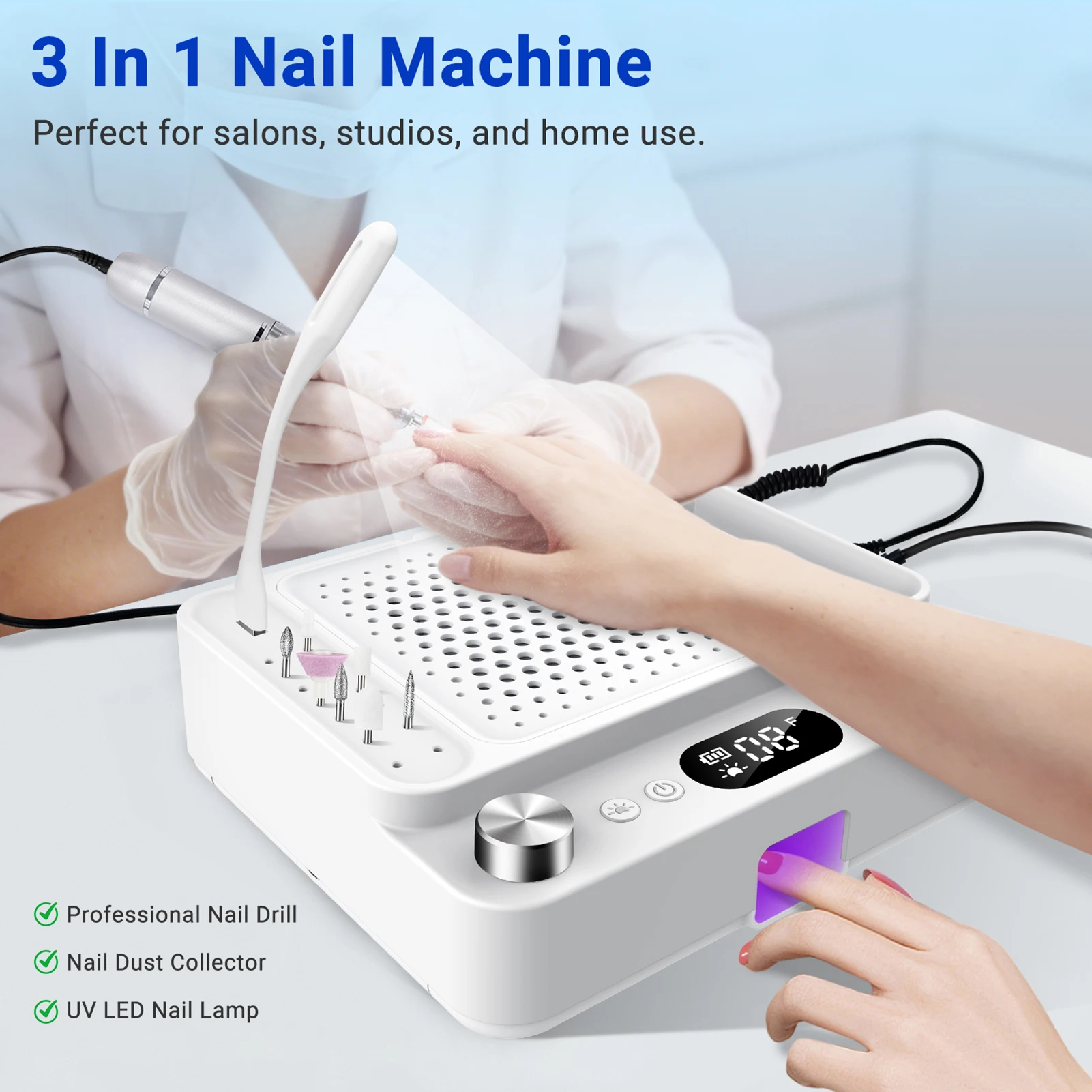 Uv Led Lamp Nail - 5-in-1 Nagelboormachine Stofzuiger UV LED Lamp