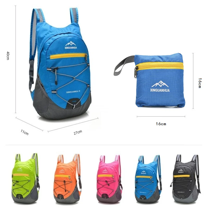 Foldable Backpack Outdoor Lightweight Travel Bag Waterproof And Wear-resistant Casual Sports Bag Fashionable Storage Beach Bag