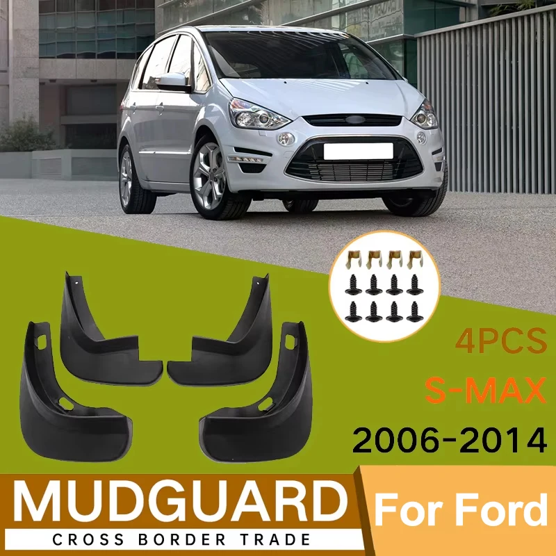 4Pcs For Ford Maxus S-MAX 2011-2014 2012 2013 Car Tires Fenders Waterproof Mudguards PP Plastic Accessories