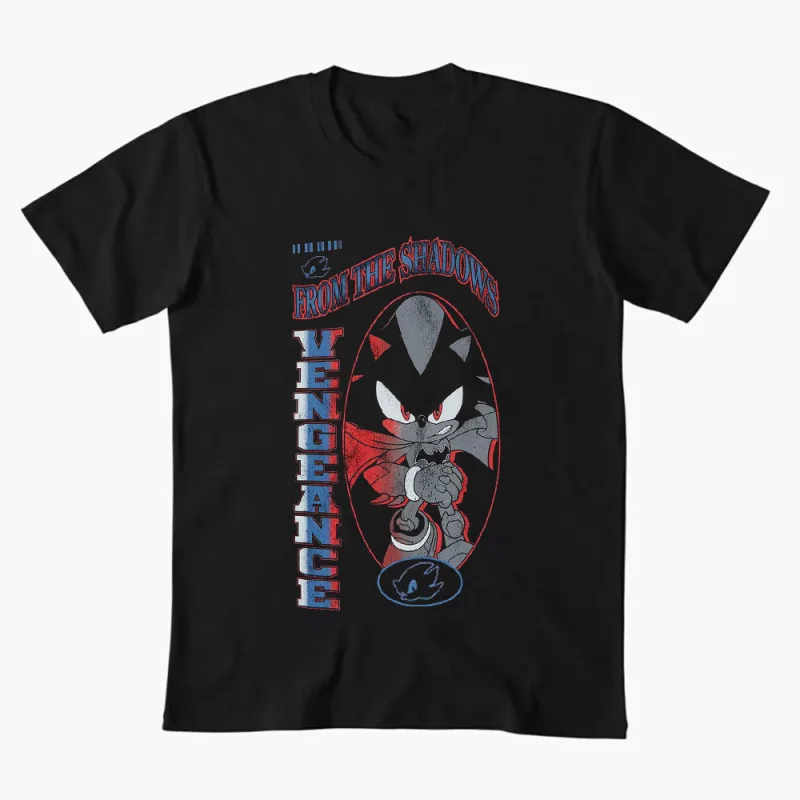 

0308 Sonic Shadow The Hedgehog Character Anmie Graphic T-Shirt Y2K clothes Cute Cartoon print Short Sleeve tee All size tops