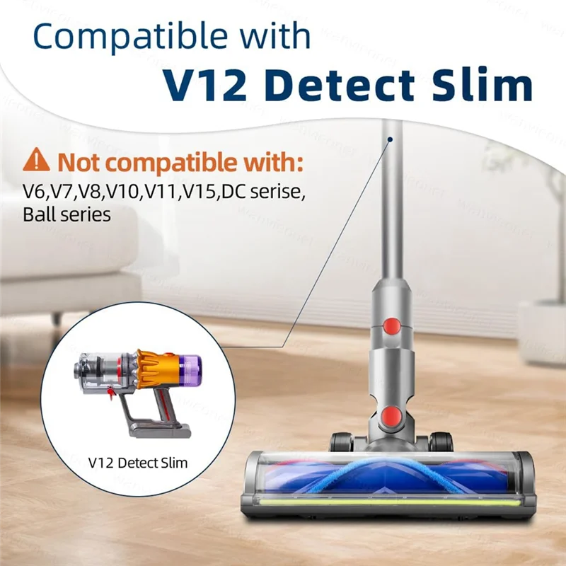 

Запасные части для Dyson V12 Detect Slim V10, цифровая тонкая чистящая головка с зеленым светодиодом для ковров-AS97
