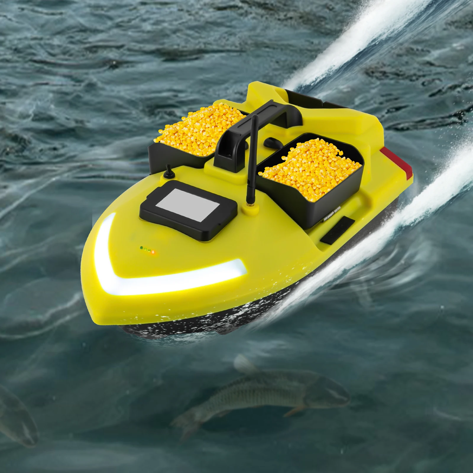 GPS قارب طعم سمك 500 متر 40 نقطة التحكم عن بعد قارب الطعم محرك مزدوج صياد السمك تصحيح الطريق التلقائي