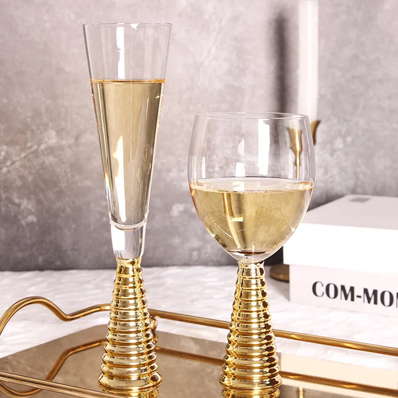 

Electroplated Gold Wine Cup Sample Room Cocktail Cup Gold Base Wine Cup Bar Club Wine Set