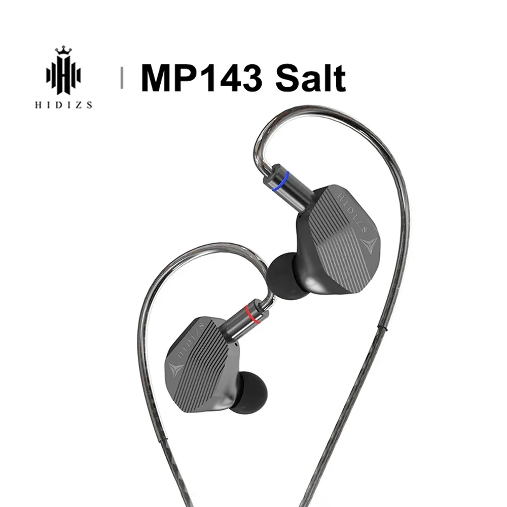 HIDIZS MP143 Salt HIFI In-ear Earphone 14.3mm Large Planar Monitors Hi-Res Audio 0.78mm plug 3.5mm 4.4mm 6N Silver-Plated Cable