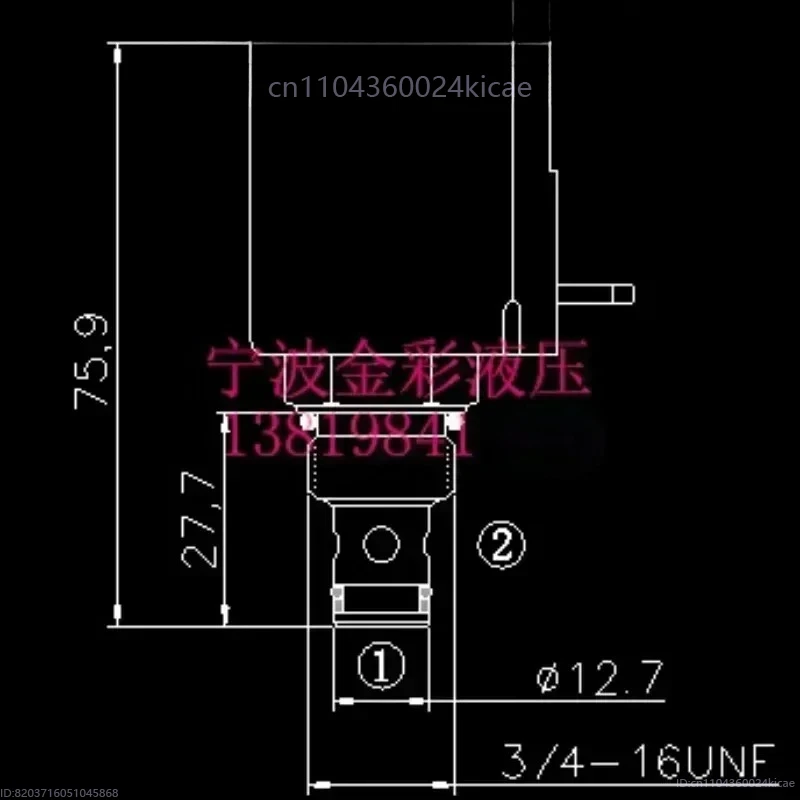 عرض خاص وحدة طاقة الرفع الهيدروليكي دليل موقفين اتجاهين DHF08-220H خرطوشة ملولبة مغلقة عادة الملف اللولبي Va #3