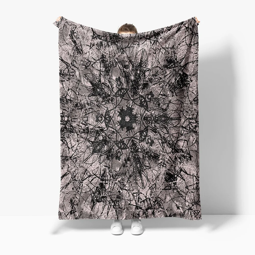 

Черно-серое одеяло с геометрическим узором, мягкое уютное одеяло для дивана-кровати, декоративный подарок