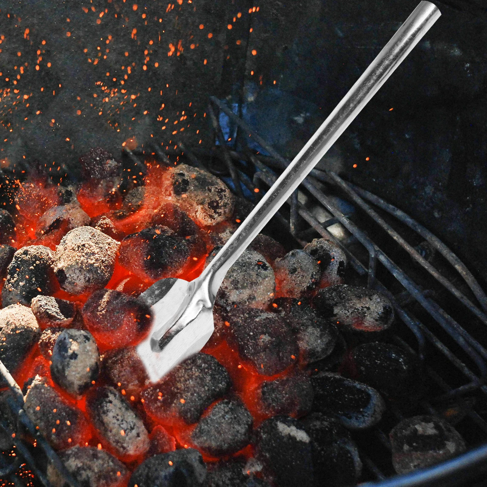 

2pcs Fireplace Ash Shovel Metal Gardening Tool Remover Bbq Charcoal Spatula Cast Iron Shovel For Stove Patio Wood Burner