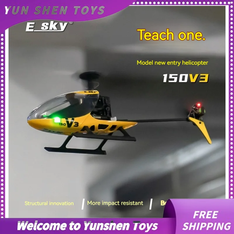 Esky 150v3 Remote Control 4-Channel Helicopter Model Children'S Toy Drop Resistant Mini Single Paddle Practice Helicopter