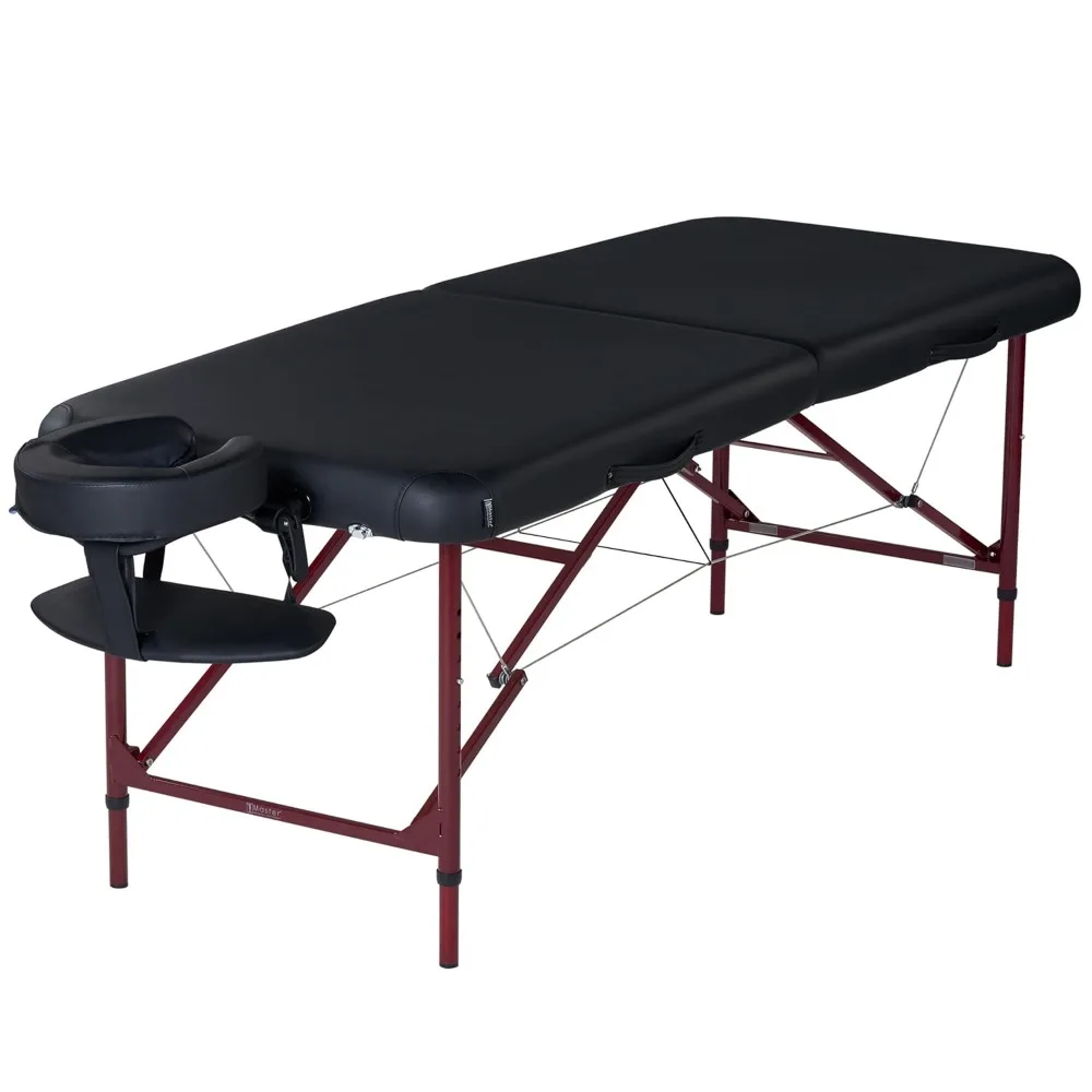 Master-mesa de masaje portátil Zephyr, paquete ligero, mesa de tatuaje, cama de Spa, negro, marrón