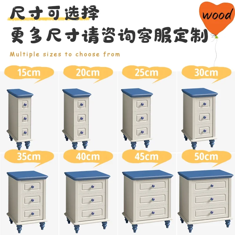 Full solid wood children's bedside table 20/30/40 cm50 American bedroom small apartment boy narrow bedside storage cabinet