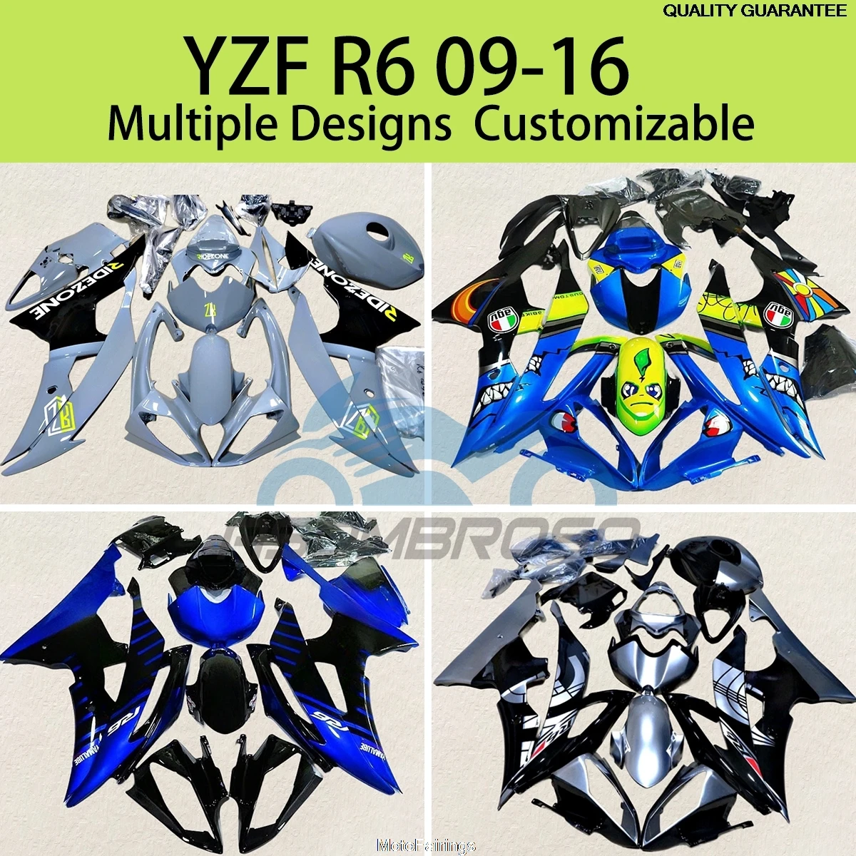 Fairing Kit YZFR6 09 10 11 12 13 14 15 16 ABS Painted Fairings Injection Molding Fit for YAMAHA YZF R6 2009-2016 ZZ05