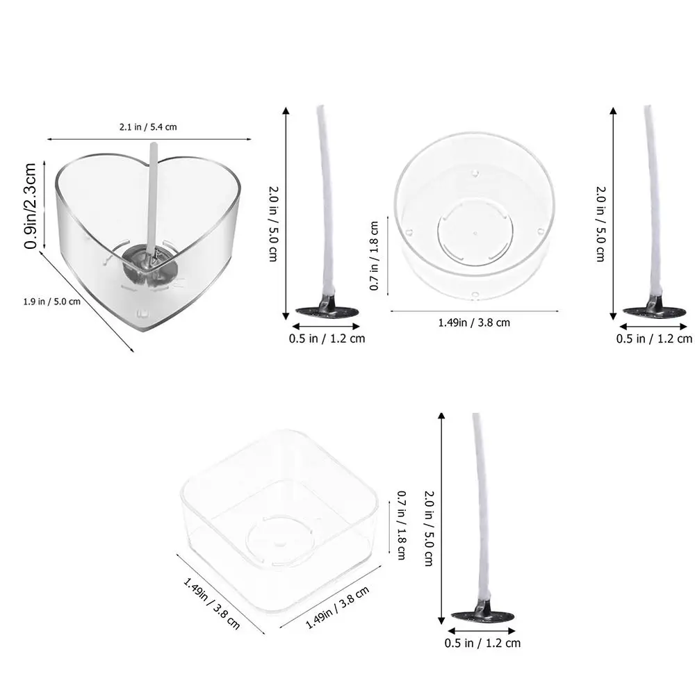 Forniture per la produzione di candele portacandele Tealight portacandele a forma di cuore stoppini per candele in plastica portacandele