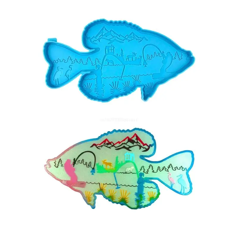 Father's Day Fishing Pendant Drop Mold Diy Fish Ornaments Wall Pendant Mold Dropship