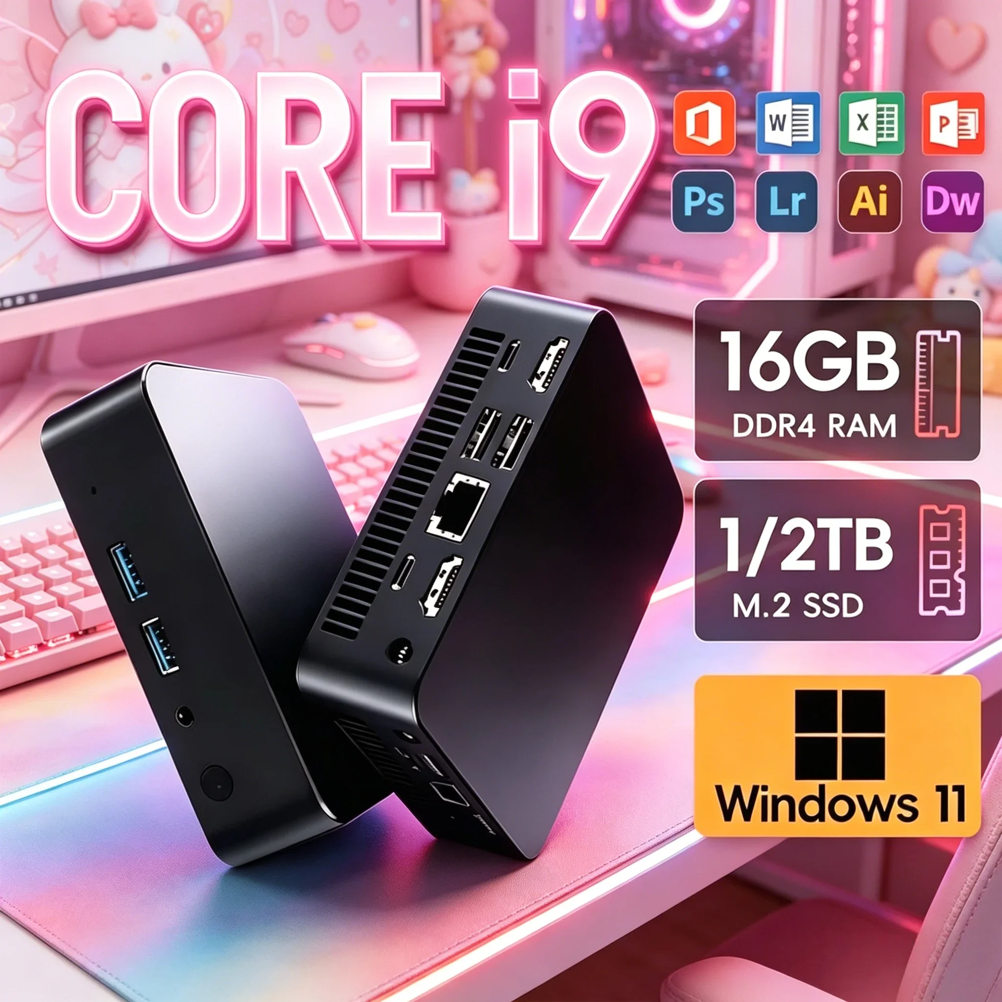 

Upgraded Version Large Storage Mini PC Bulk Data Storage Office Entertainment Host