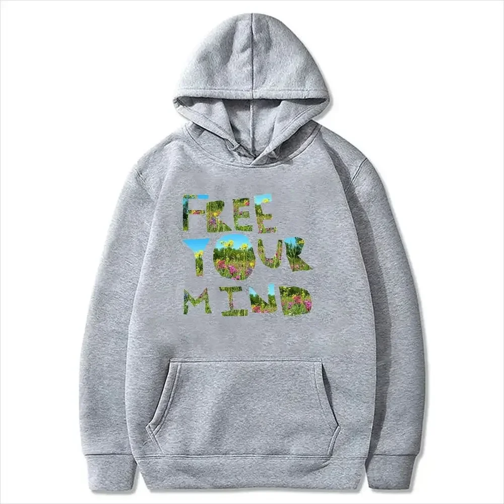 Free Free Your Mind Graphic Print Hooded Sweatshirt Autumn Winter Korean Fashion Long Sleeve Pullover Trendy Casual Top Cheap Clothes - Aliexpress Deal