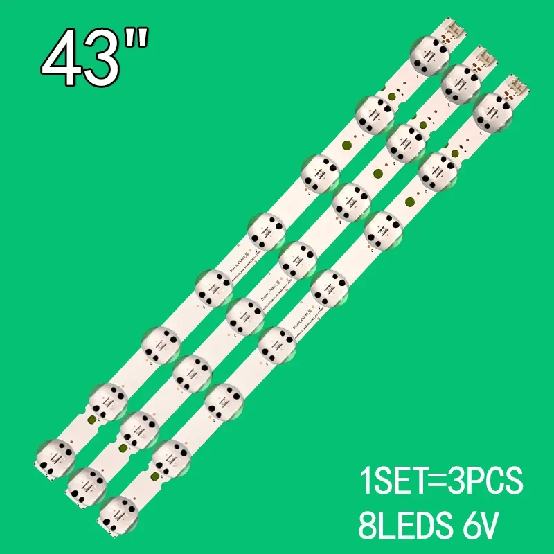 

For LG43 "8 lamp CSP large lens 445mm 6V 3-piece TV backlight SSC_ Trident_ 43UK65_ S SVL430A62 43UK6500 43UK6750 LGD43062 43UK6