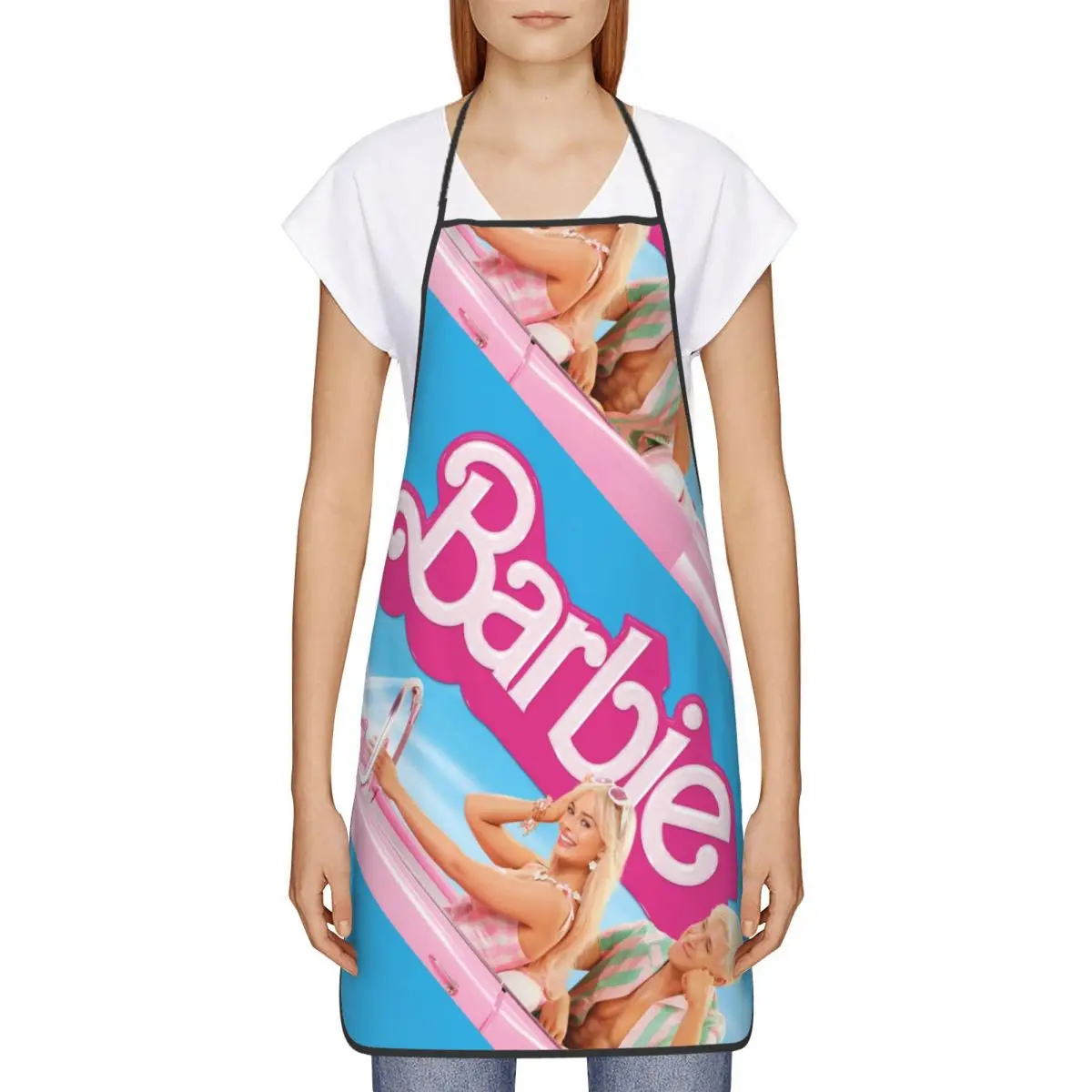 Custom Unisex Barbie Bib Apron Adult Women Men Chef Tablier Cuisine for Kitchen Cooking Painting