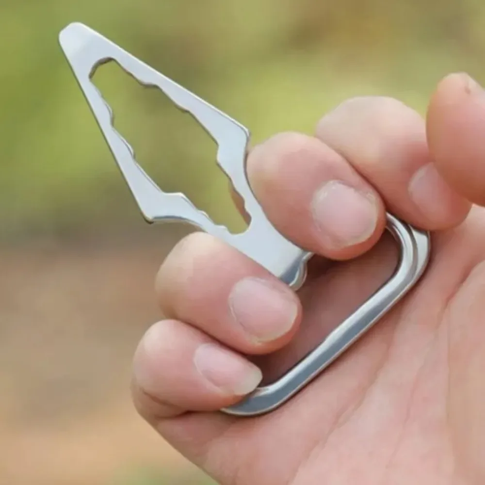 Portable Manual Wrench Keychain Bottle Opener Stainless Steel Self Defense Spike Outdoor EDC Survival Multi-functional Wrench