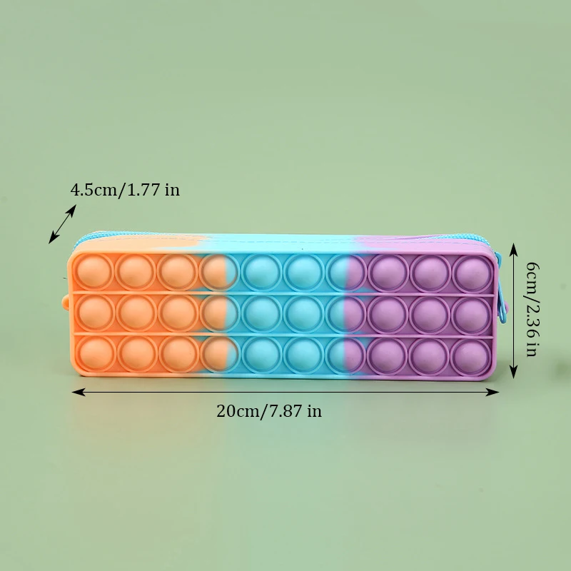 New Silicone Decompress Pencil Case Large Capacity Waterproof Stationery Pouch Multifunctional Travel Storage Bag Make Up Bag