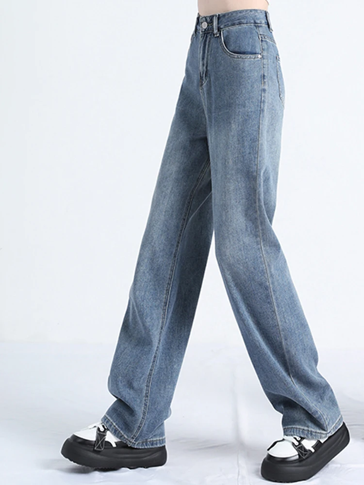 Leisure Vintage High Waisted Cargo Pants Y2K Aesthetics Jeans Pockets Slim Wide Leg Pants Korean Women Streetwear Retro Trousers