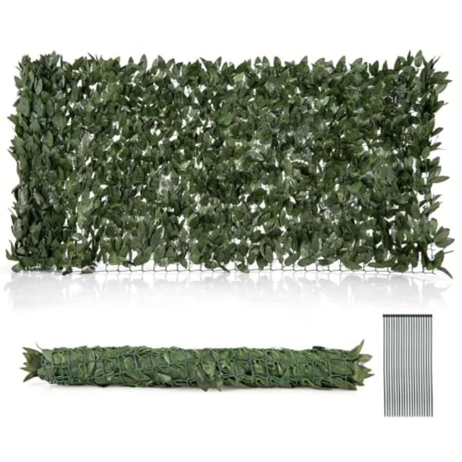 

Artificial Ivy Privacy Fence 2 Pack - 120" x 40" Artificial Hedges Fence Faux Lily Leaf Greenery Wall Screen Decorative