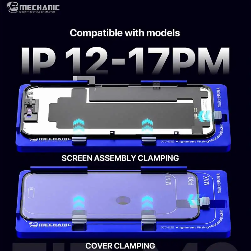 MECHANIC FIT-M2 Alignment Fitting Mold With Bracket For iP 12-17 PM Replacing Outer Screens/Cover Glass/Dry Adhesive Positioning