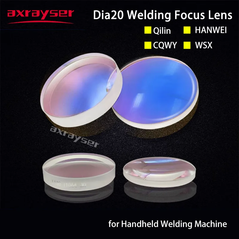 Lazer Kaynak Odak ve Kolimasyon Lens El Tipi Dia20x3.5 20x5 QILIN CQWY WSX Kaynakçı Kafası Lensleri Fiber 1064nm Kesme Parçaları