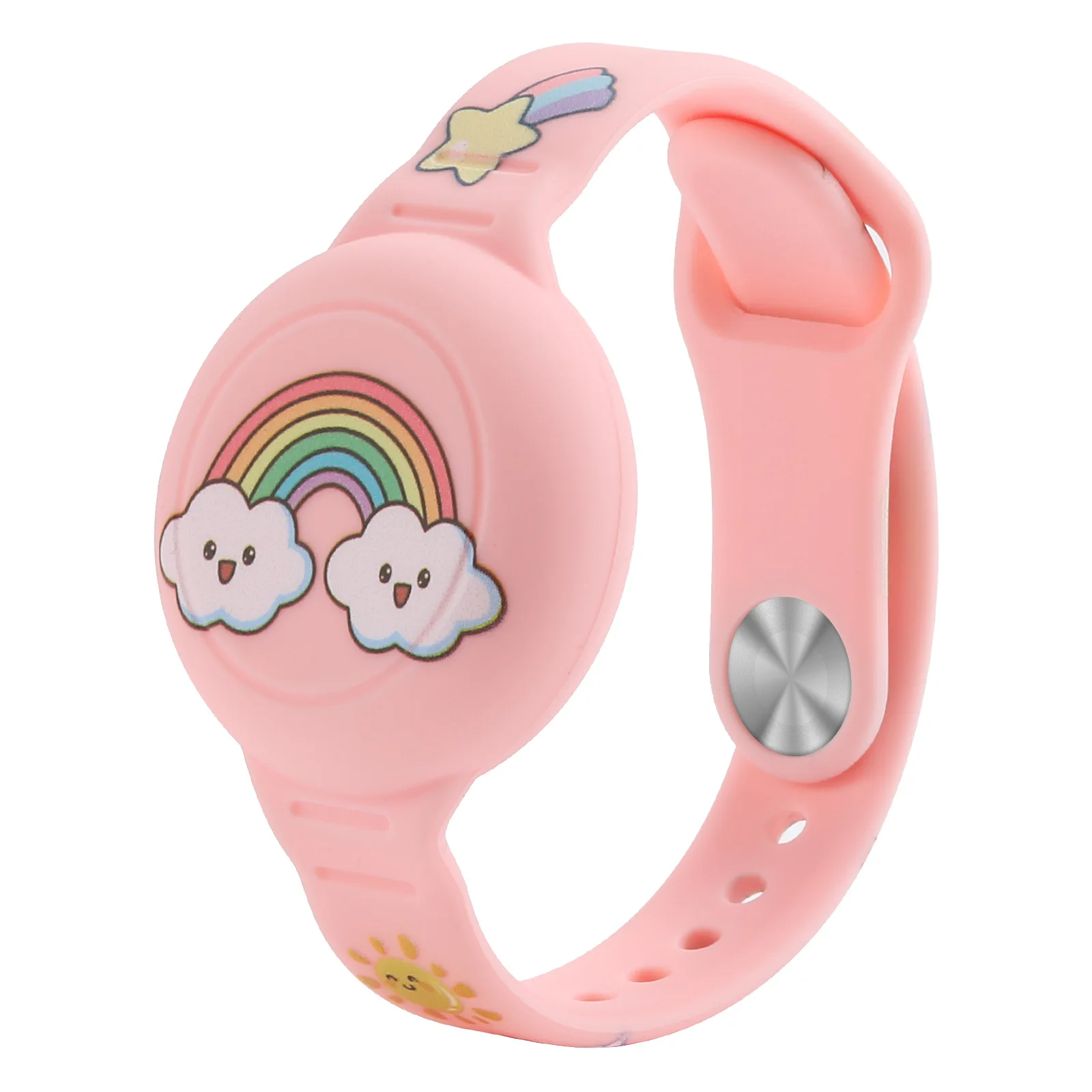 Wasserdichtes Armband für Kinder mit AirTag, Silikonmaterial, niedliches Cartoon-Design, verstellbar, versteckter Halter für Apple AirTag