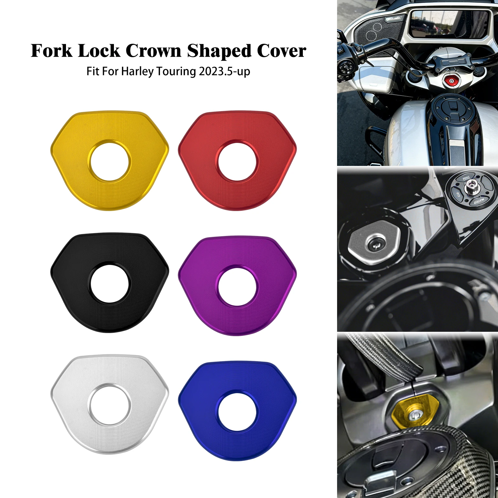 

Motorcycle Fork Lock Cover Aluminum For Harley Touring Road Glide Stree Electra Glide Road King 2023.5-Up Ignition Switch Cover