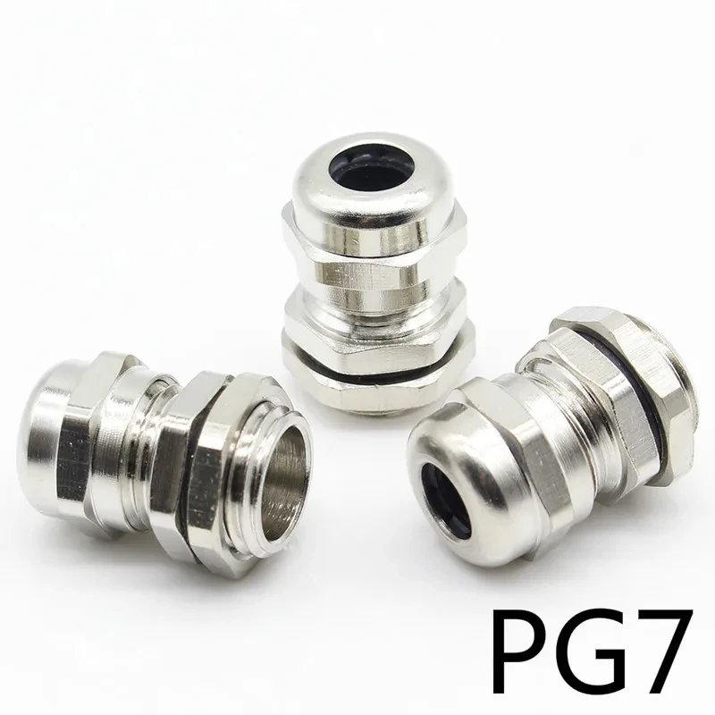3 Stück PG7 3,0–6,5 mm Edelstahl wasserdichter Steckverbinder Kabelverschraubung