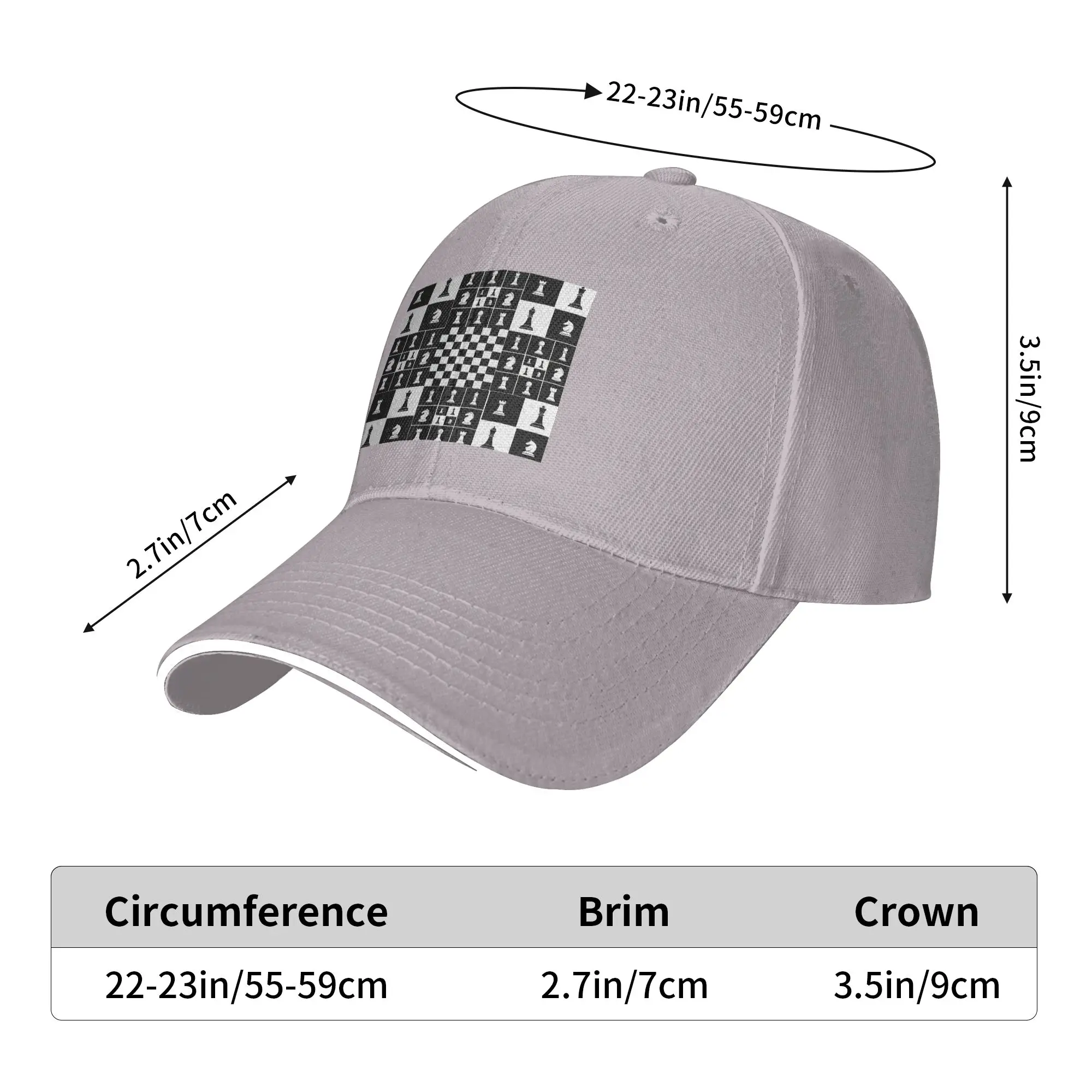Chess Pieces On Board chessboard Cap Casual Baseball Caps Adjustable Hat Hip Hop Summer Unisex Baseball Hats Customizable