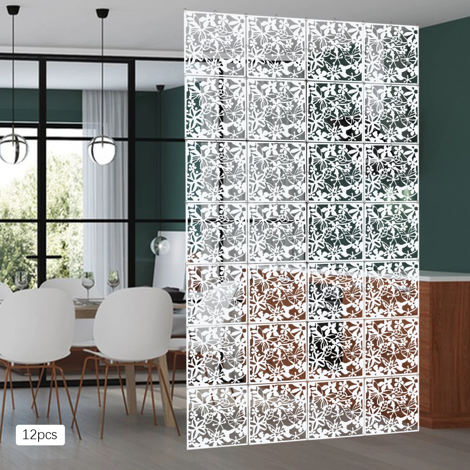 A Set of 12 Room Dividers 40 X 40 Cm Indoor Detachable Partition Wall No Drilling Required Used for Decor of Living Dining Room