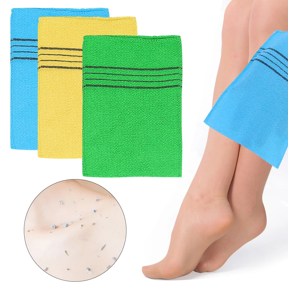 10 PCS Double-sided Towel Korean Exfoliating Bath Washcloth Body Scrub Shower Towel Portable For Adults Coarse Grain Towel