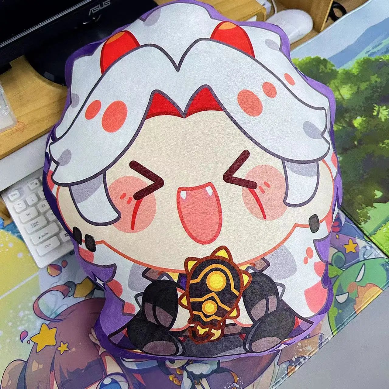 Anime Genshin Impact Arataki Itto Cosplay  Cute Cushion Two-sided Special-shaped Cotton Square Pillow Xmas Birthday Gift