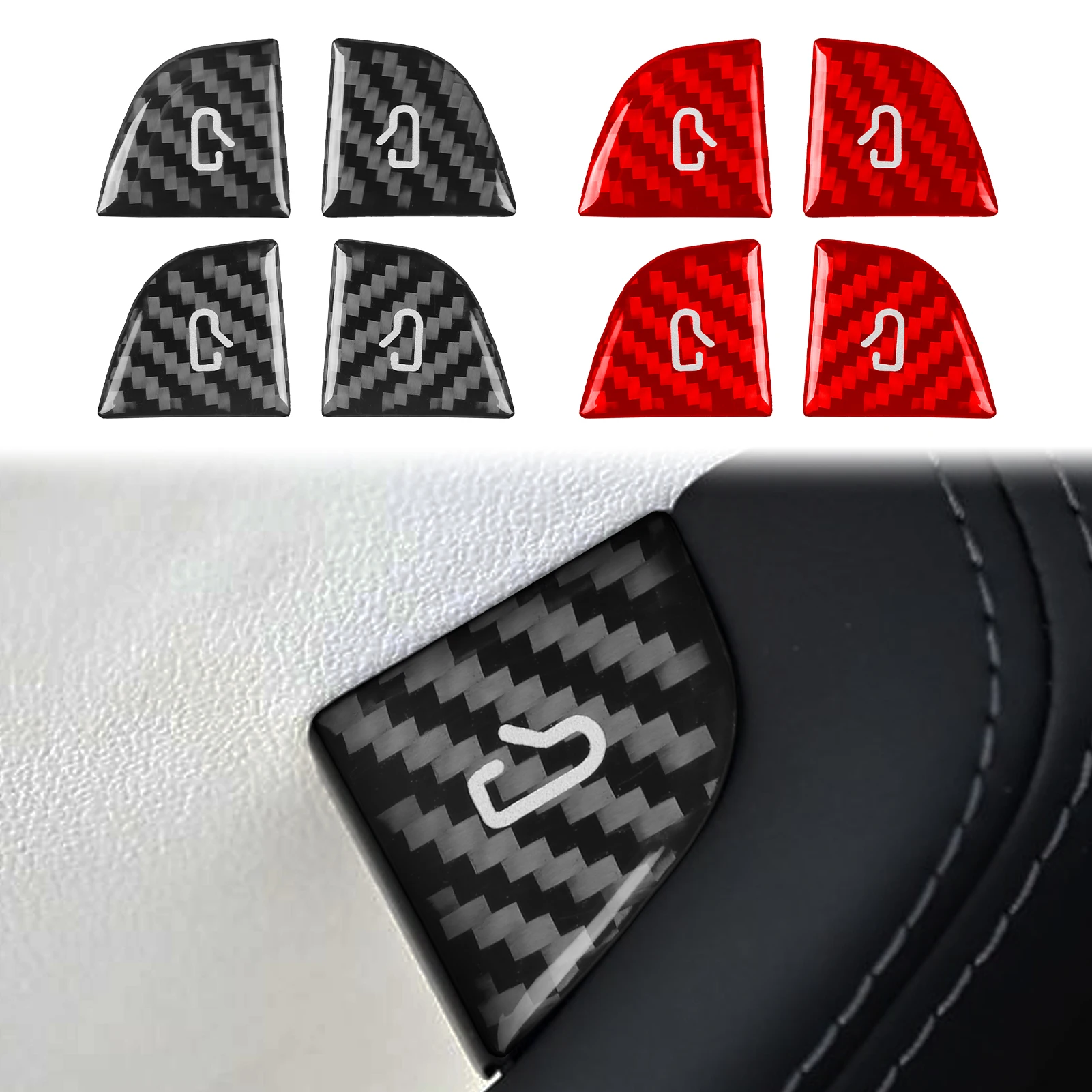 For Tesla Model 3 Highland 2025+ Car Door Switch Lock Button Stickers Real Carbon Fiber Window Patch Trim Interior Accessories
