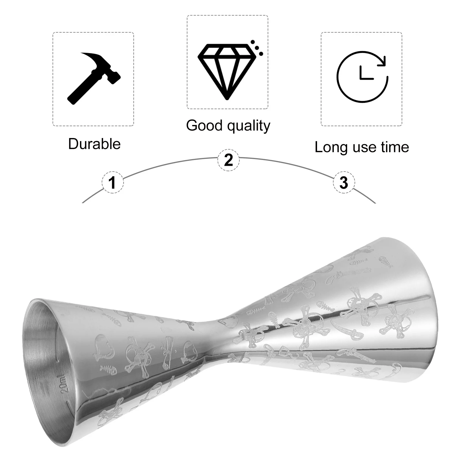 

1Pcs Stainless Steel Double-Head Cocktail Jigger 30ml 45ml Bar Accessory Measuring Cup Bartending Tool Ounce Wine Cup