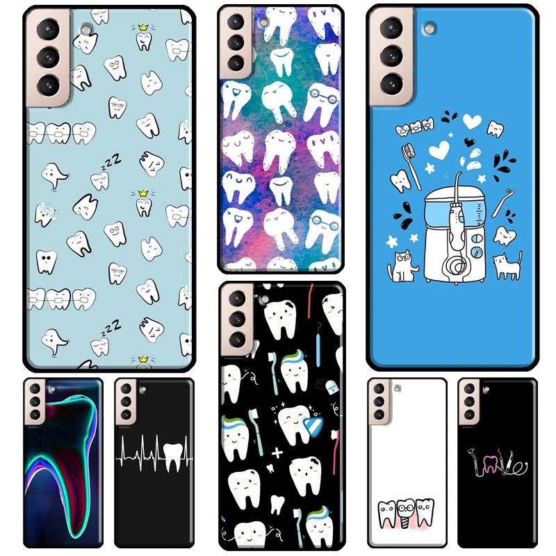 Dentist Dental Tooth Nurse Phone Case For Samsung Galaxy S22 S21 Ultra Note 20 Note 10 S8 S9 S10 Plus S20 FE Coque