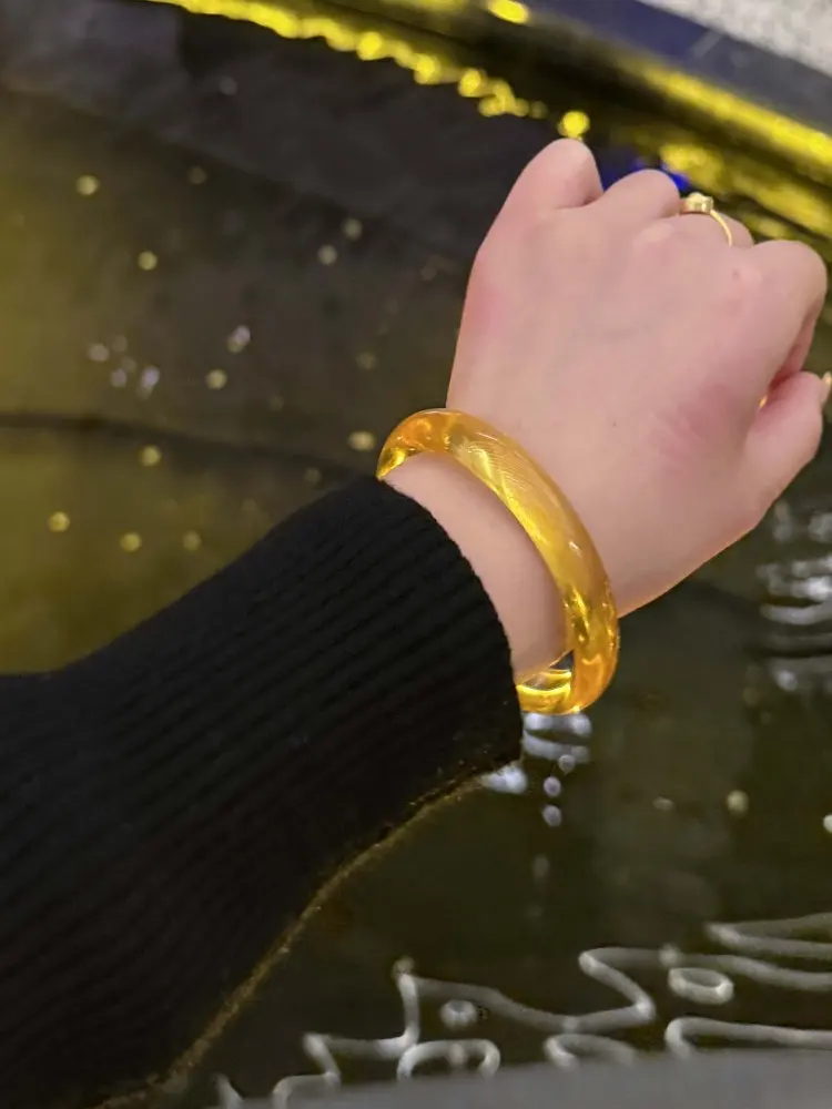 

Pure natural citrine bracelet women's ice white moonlight chalcedony jade bracelet