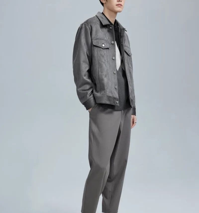 

Men's Wear Suede Lapel Jacket