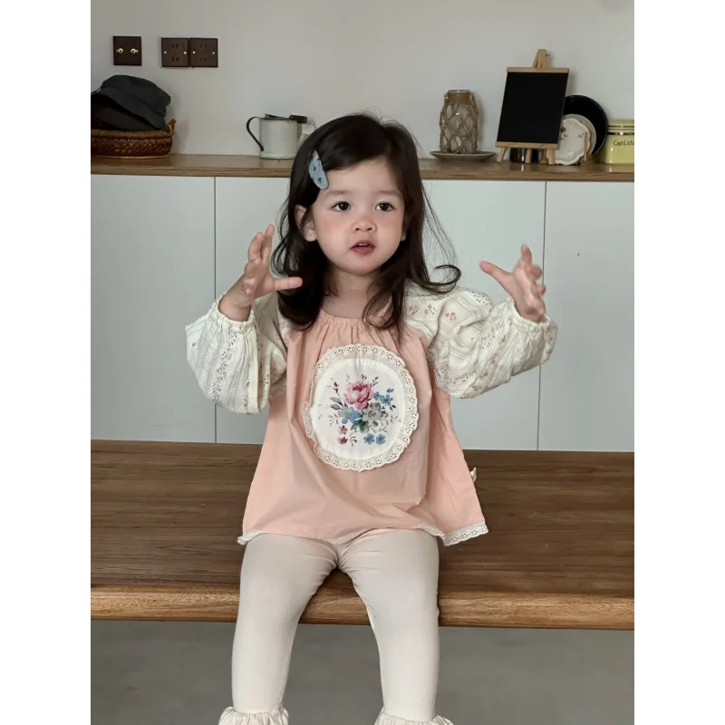 9.29New وصول ملابس الأطفال2025 الخريف ملابس الطفل الفتيات دمية قميص طماق مجموعة