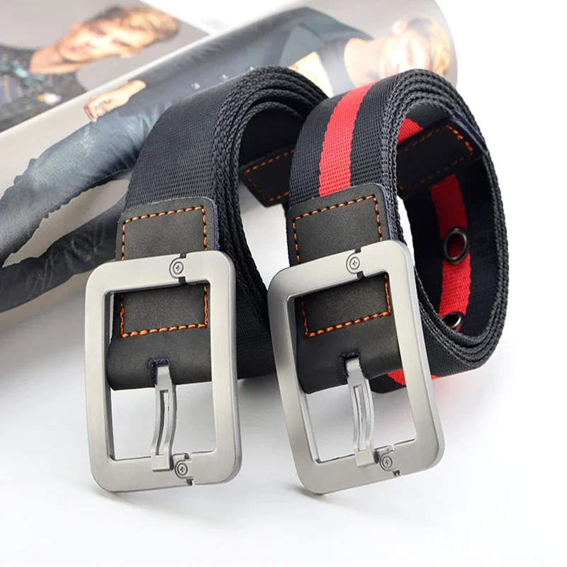 Needle buckle canvas belt men's casual Korean woven belt student youth extended jeans belt  outdoor belt